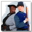 Two female Civil War Re-enactors
