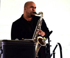A Saxaphone player at the Chestertown Jazz Festival