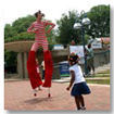 Man on stilts