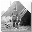Civil War Soldier in front of a tent