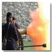 Civil War Soldiers firing a canon